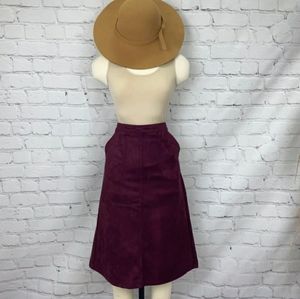 🆕Jenna Rose Faux Suede Wine A-Line skirt *NWtags*